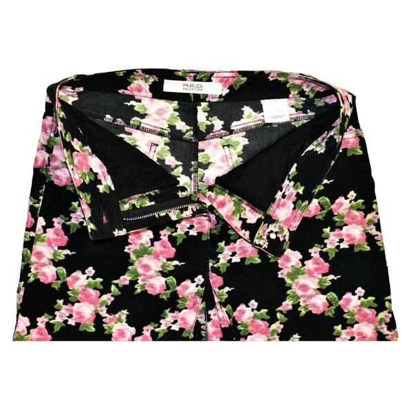 A5 NEW RED VALENTINO Black Floral Micro Corduroy Jean Pocket Mini Skirt Size 36 - Picture 3 of 4